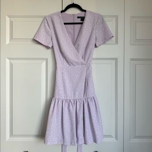 French Connection Lavender Wrap-Style Short Sleeve Drop Waist Dress - Size 4